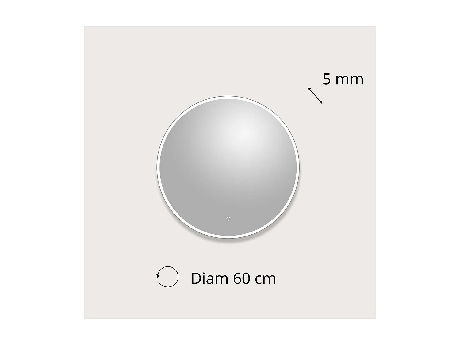 Lustro okrągłe LED D60/120cm z podświetleniem CANDRA