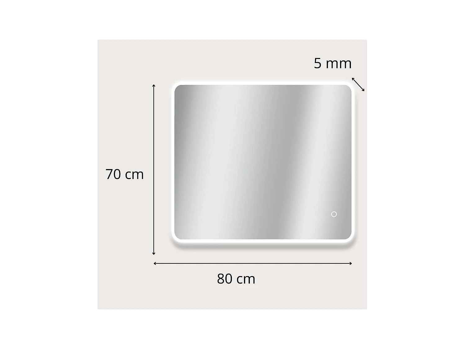 Rechthoekige LED-spiegel L60/80/90/120cm met achtergrondverlichting MIRALUX