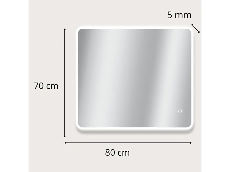 Espelho LED retangular L60/80/90/120cm com retroiluminação MIRALUX