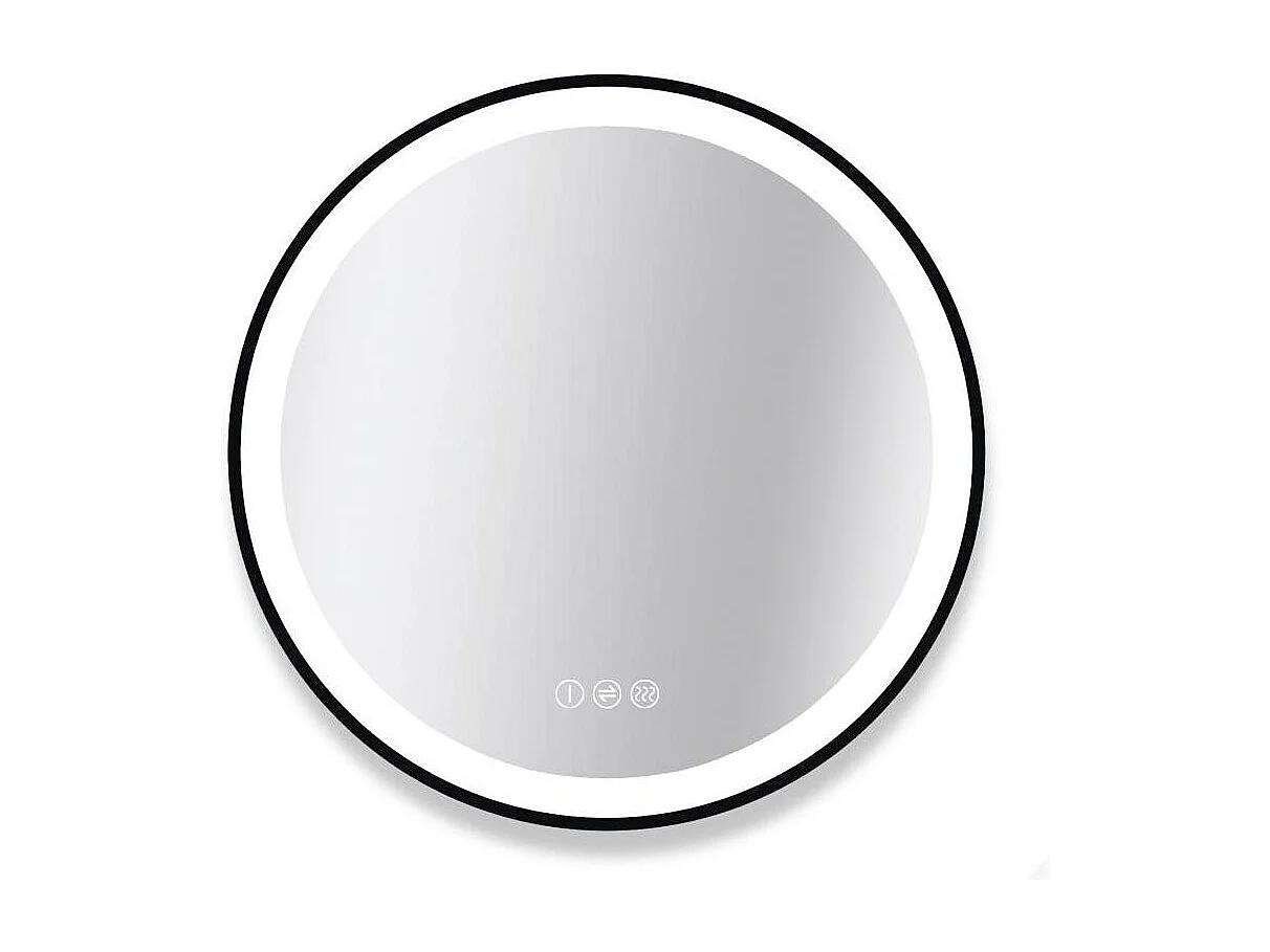 Ronde LED-spiegel D60/120cm met zwart aluminium frame AUREYA