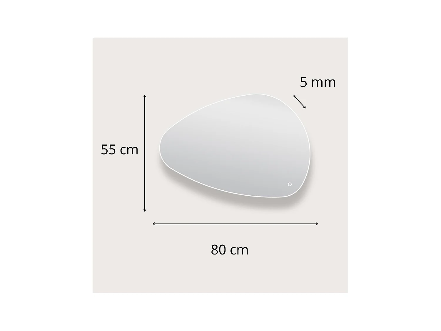 LED Kieselsteinspiegel L80/120cm Antibeschlag LUZIA