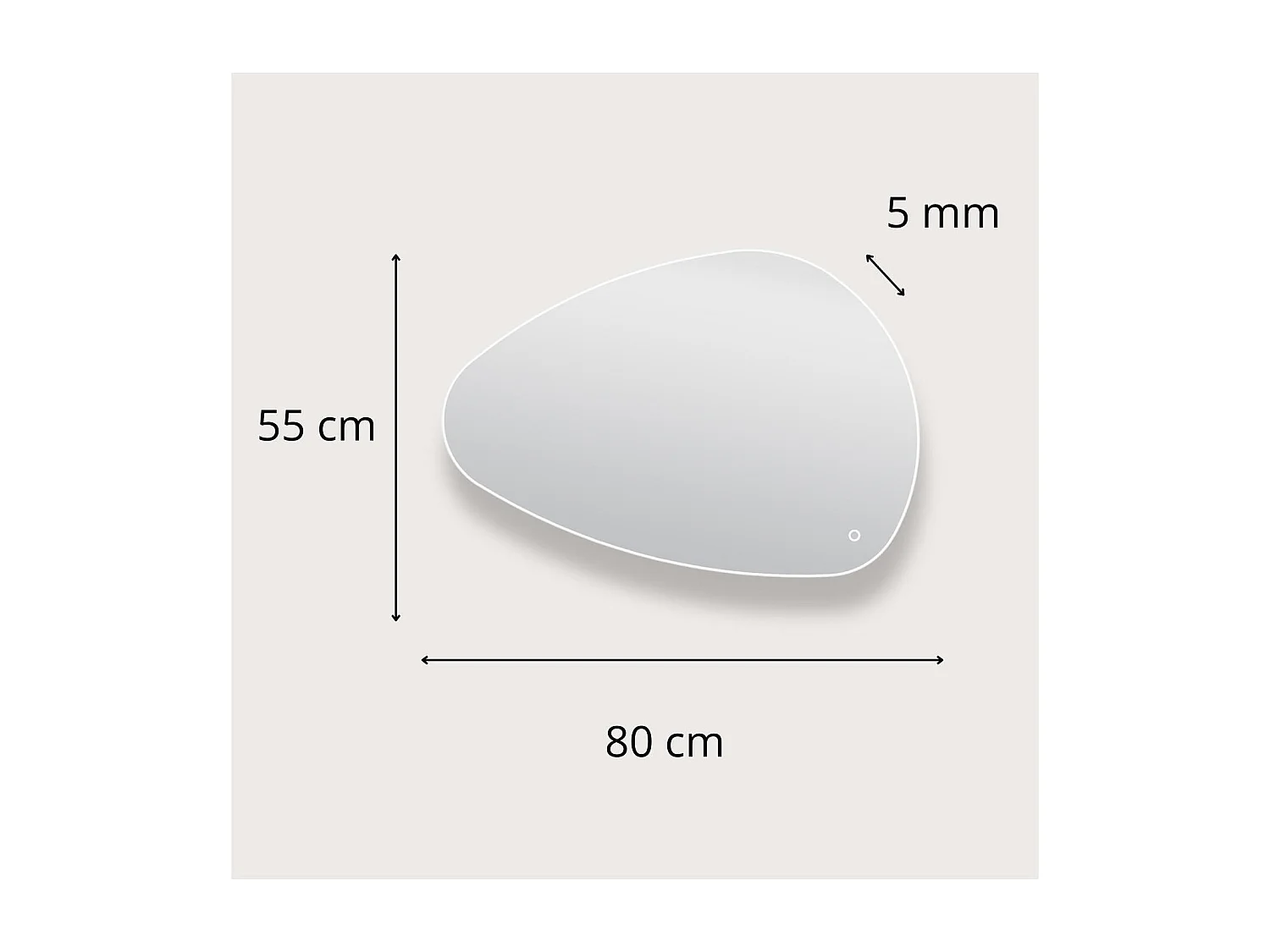 Specchio LED a ciottoli L80/120cm antiappannamento LUZIA