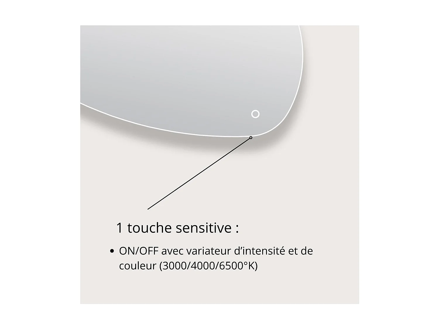 Specchio LED a ciottoli L80/120cm antiappannamento LUZIA