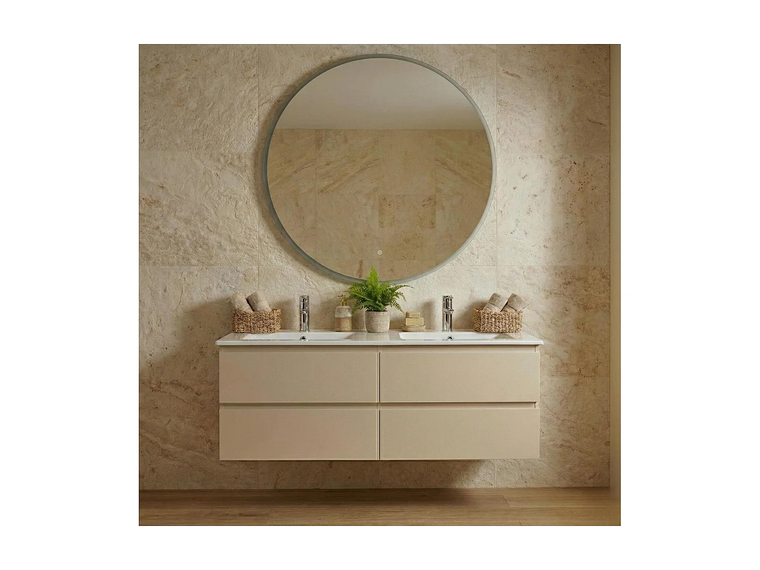 Espejo LED redondo D60/120cm de vidrio plateado CANDRA