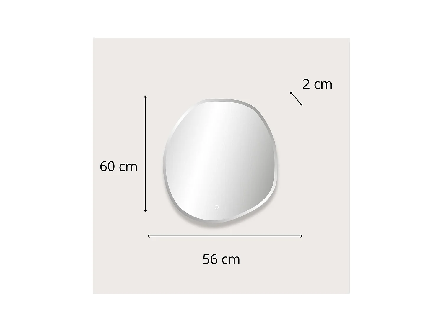 FLUEA Organische LED-spiegel D60/80cm met afgeschuinde randen