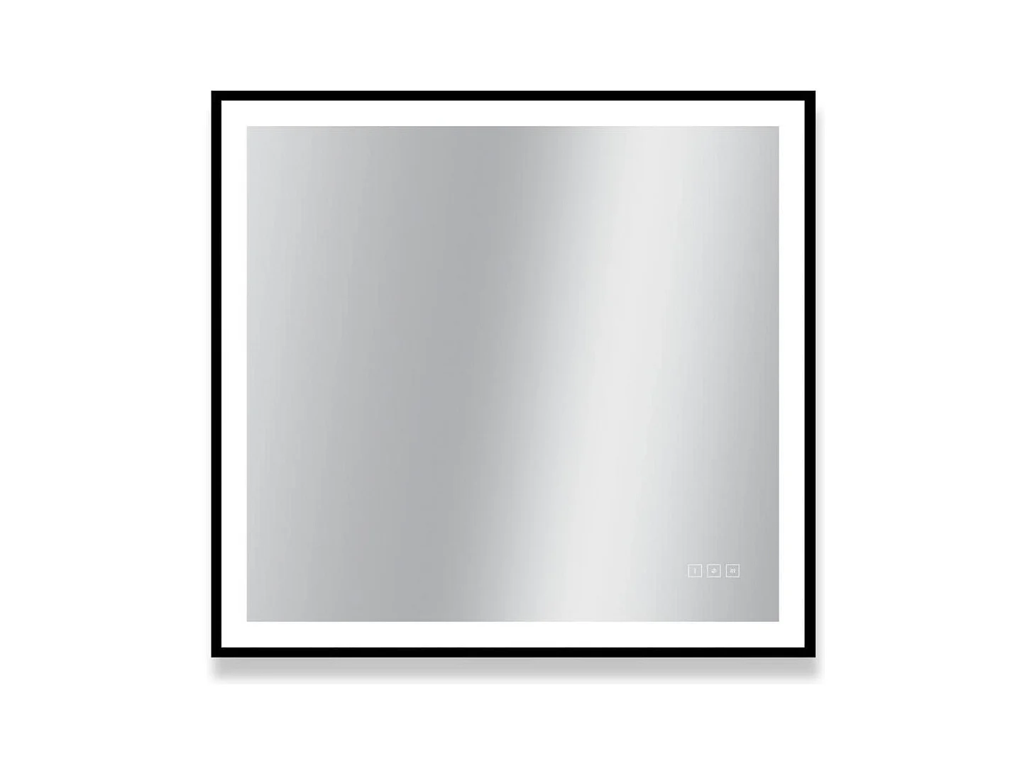 Rechteckiger LED-Spiegel L60/80/120cm mit schwarzem Aluminiumrahmen VELUNA