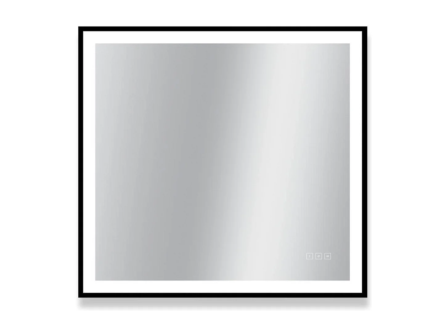 Rechthoekige LED-spiegel L60/80/120cm met zwart aluminium frame VELUNA