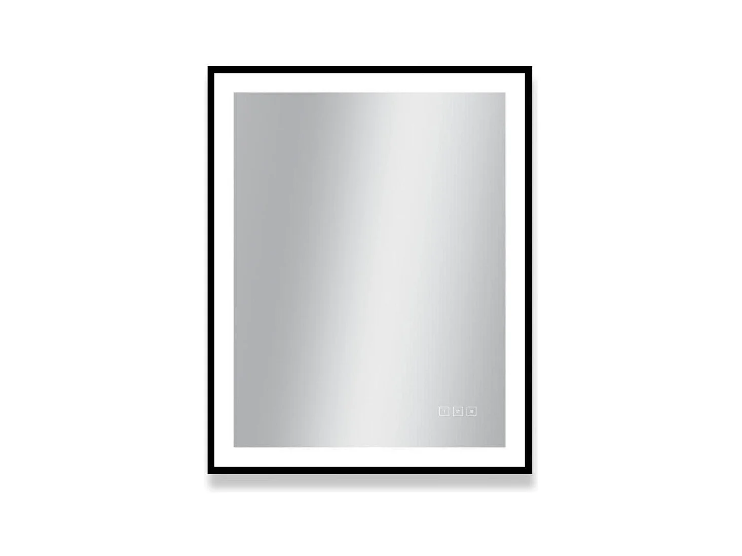 Rechteckiger LED-Spiegel L60/80/120cm mit schwarzem Aluminiumrahmen VELUNA