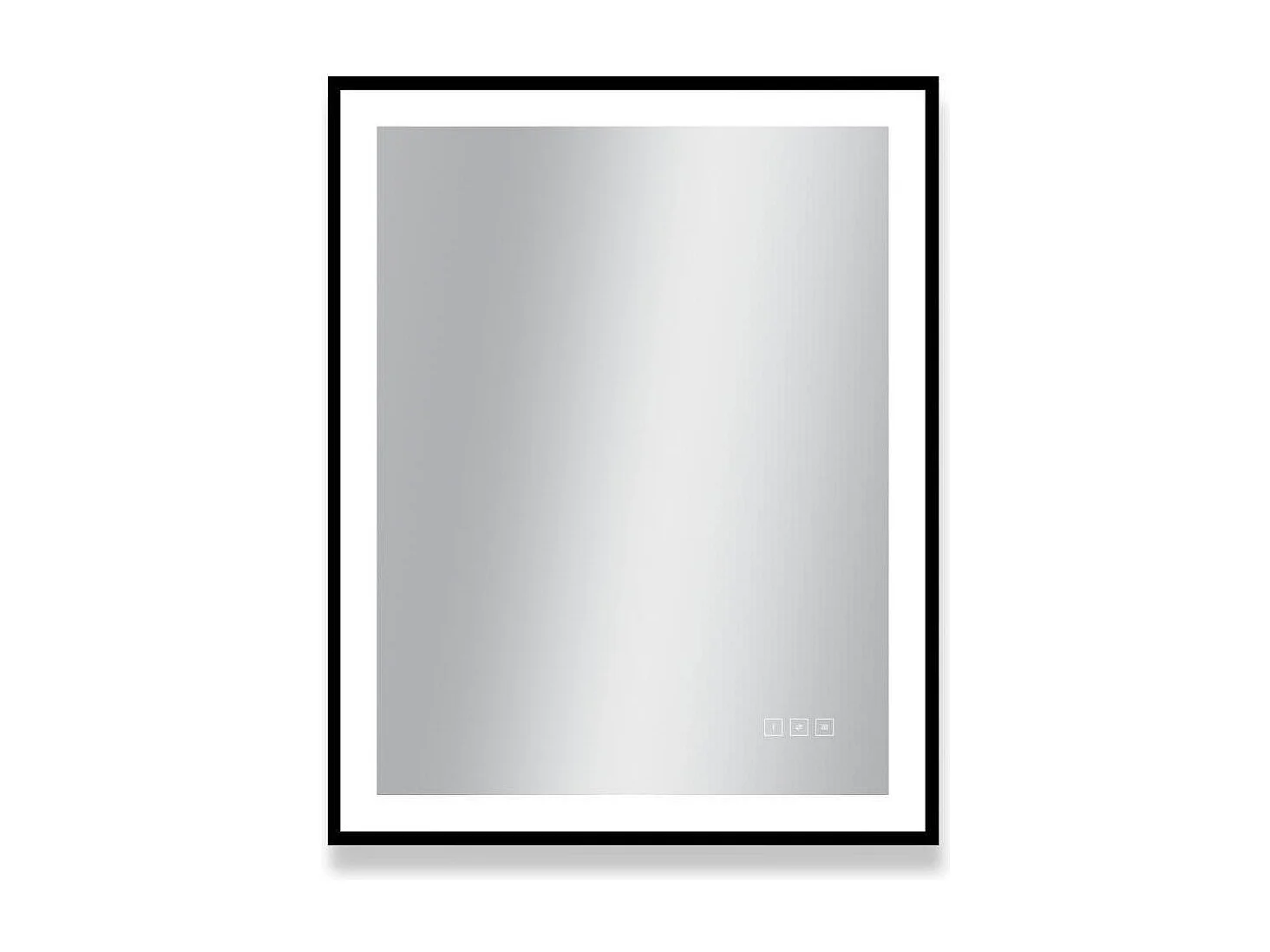 Rechthoekige LED-spiegel L60/80/120cm met zwart aluminium frame VELUNA
