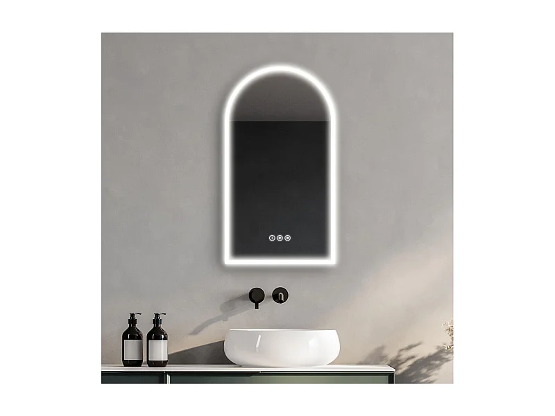 Miroir LED arche 90x50cm avec cadre rétro-éclairé