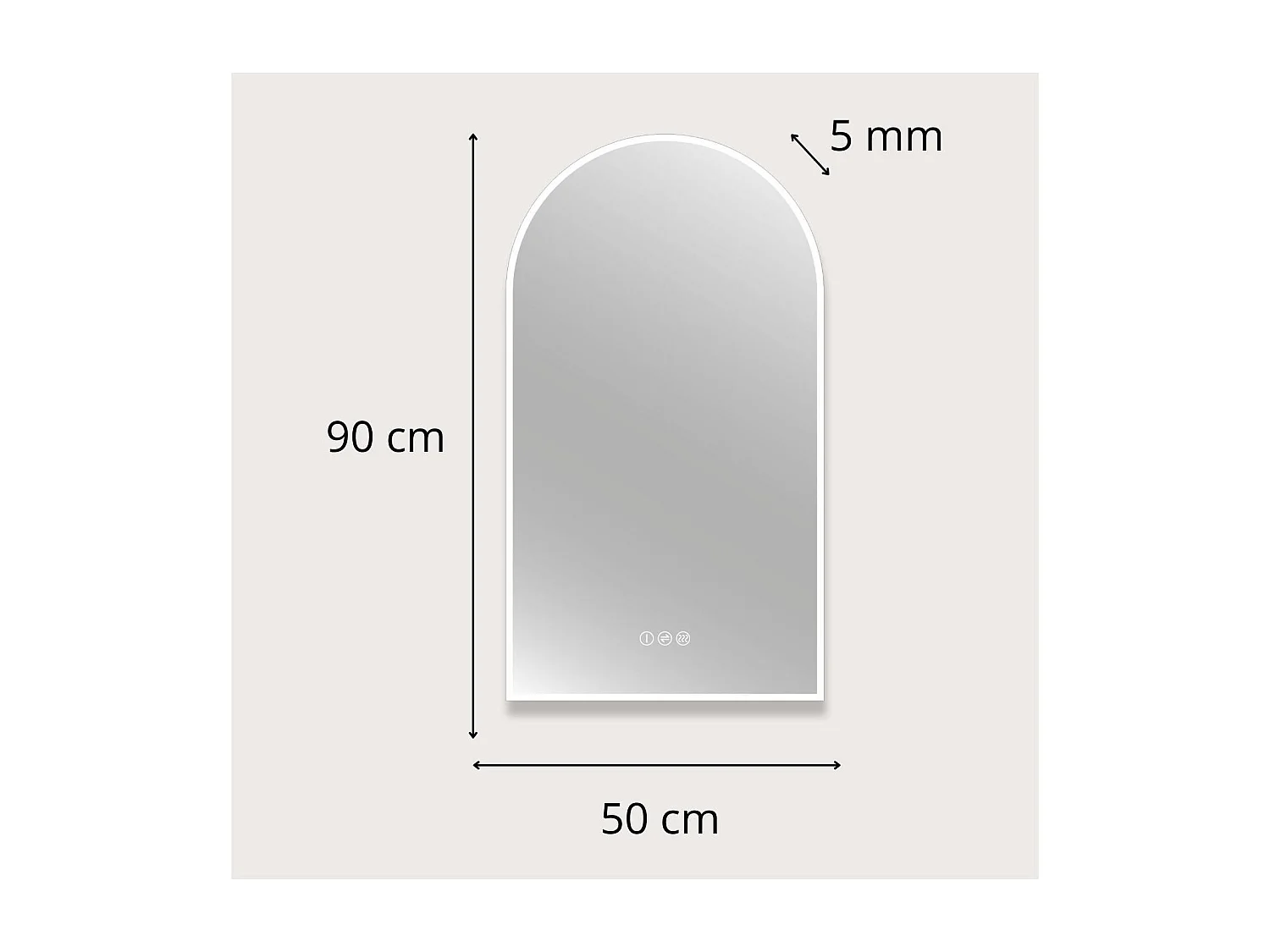 Specchio ad arco LED 90x50cm con retroilluminazione SOLENE