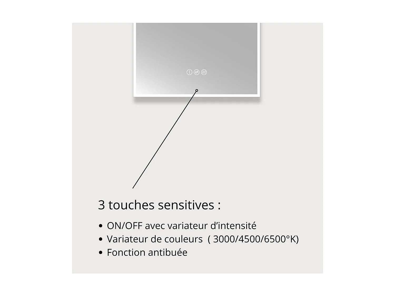 Specchio ad arco LED 90x50cm con retroilluminazione SOLENE