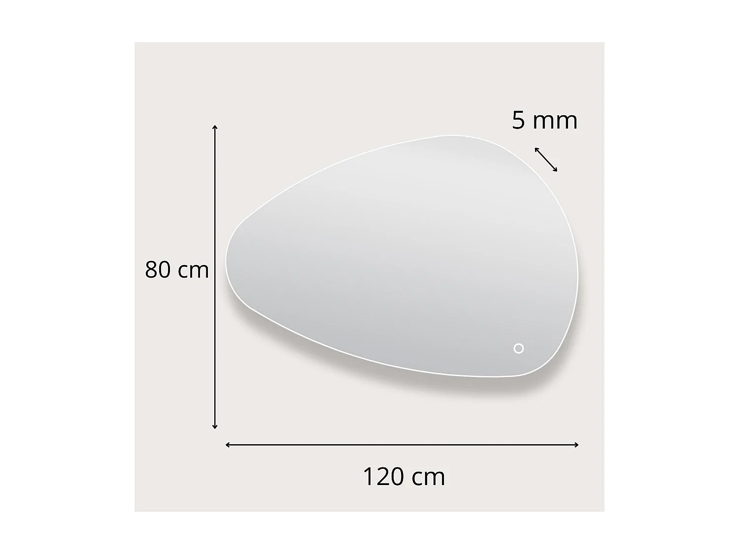 Specchio LED a ciottoli L80/120cm antiappannamento LUZIA