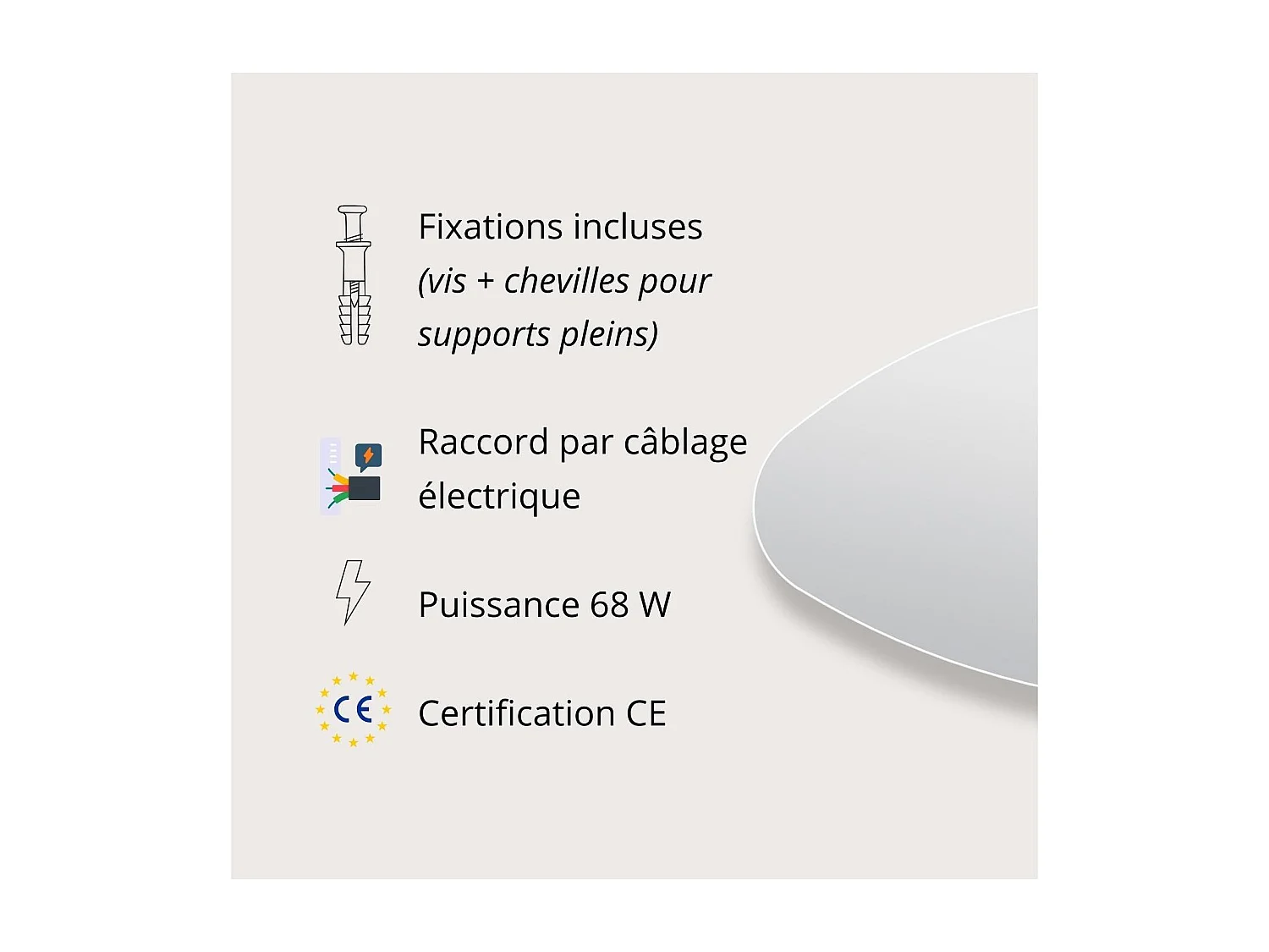 Specchio LED a ciottoli L80/120cm antiappannamento LUZIA