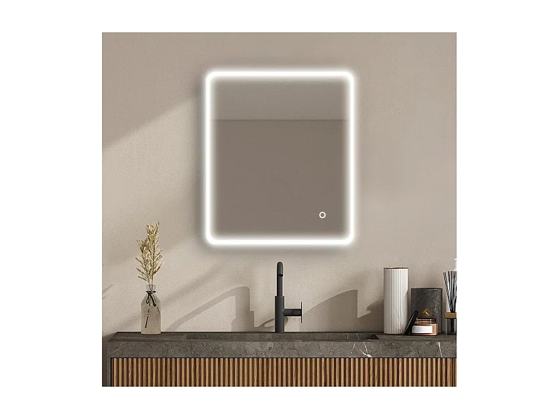 Rechteckiger LED-Spiegel L60/80/90/120cm mit Hintergrundbeleuchtung MIRALUX