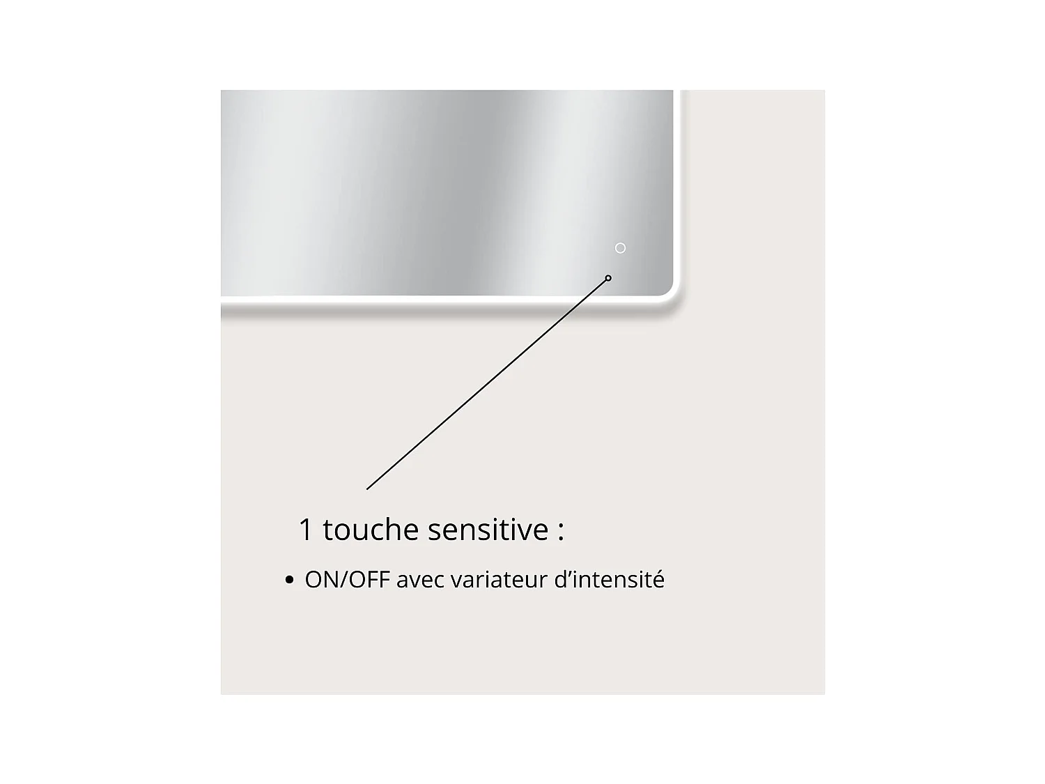 Rechteckiger LED-Spiegel L60/80/90/120cm mit Hintergrundbeleuchtung MIRALUX