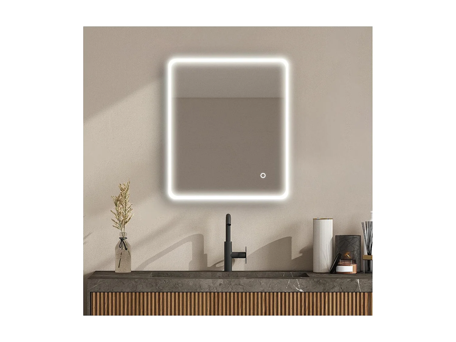 Specchio rettangolare LED L60/80/90/120cm con retroilluminazione MIRALUX