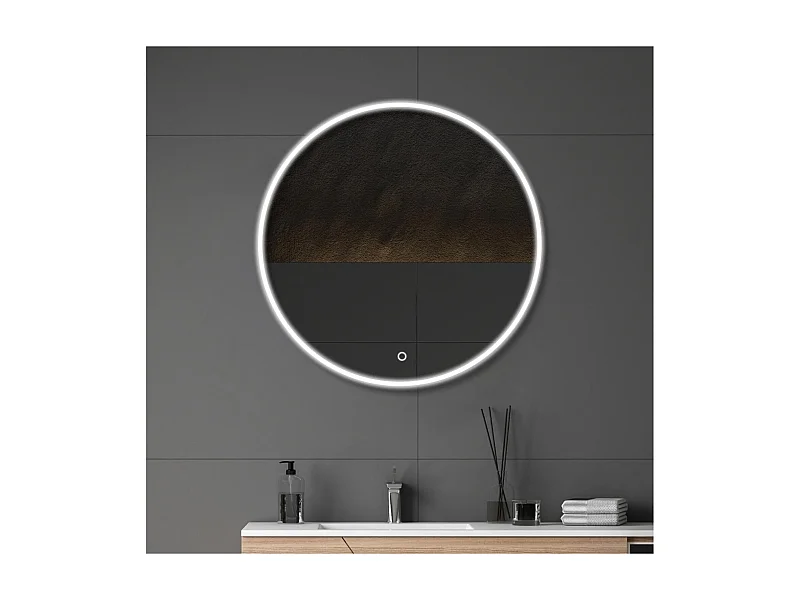 Ronde LED-spiegel D60/70/80cm met verlicht frame ORAYA