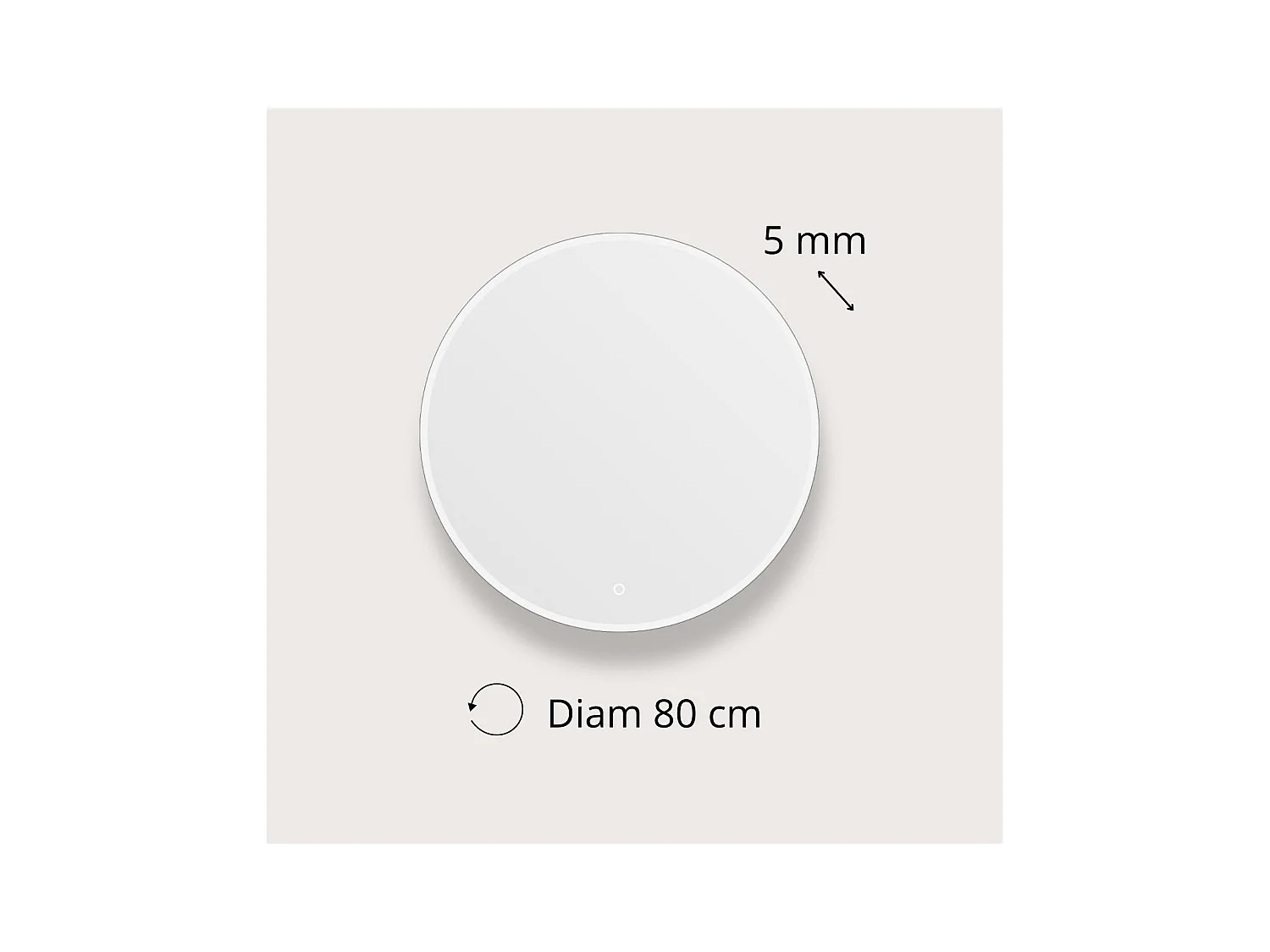 Specchio rotondo LED D60/70/80cm con cornice retroilluminata ORAYA