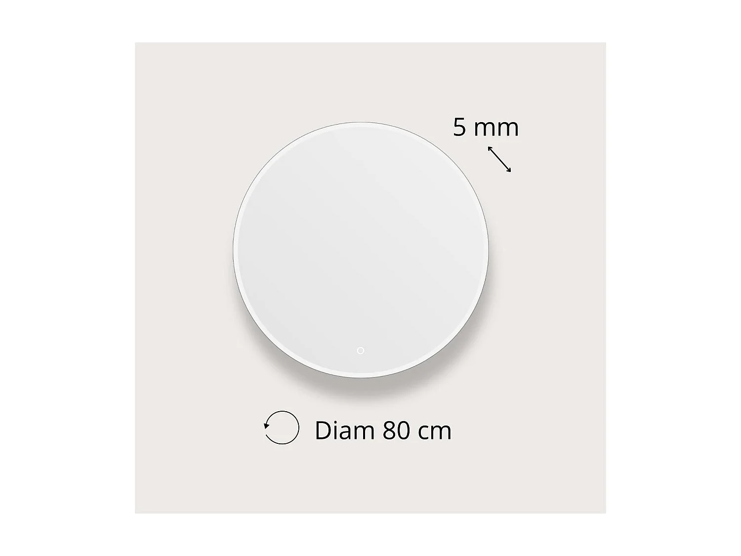 Ronde LED-spiegel D60/70/80cm met verlicht frame ORAYA