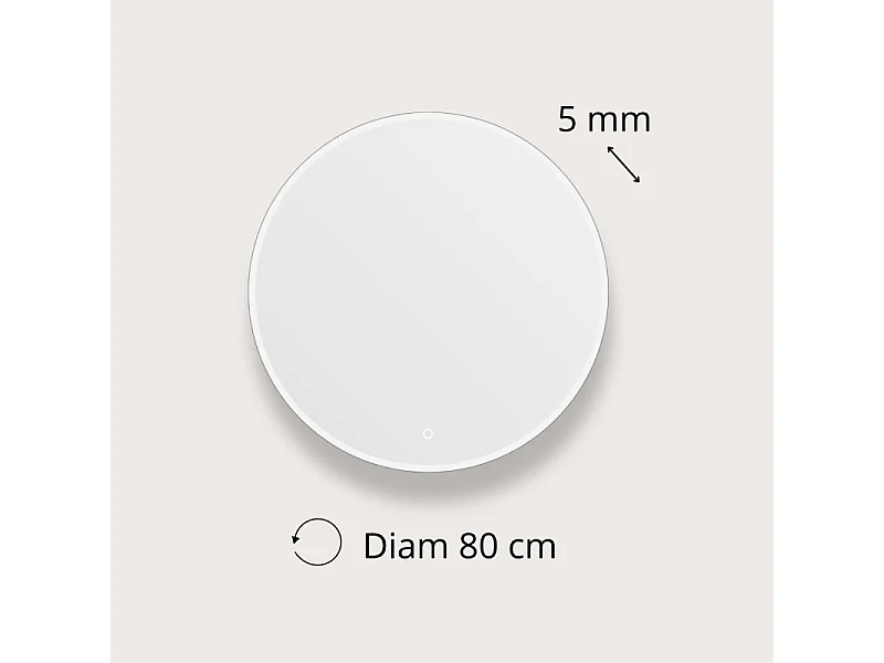Ronde LED-spiegel D60/70/80cm met verlicht frame ORAYA