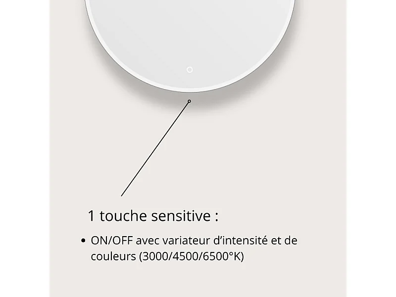 Ronde LED-spiegel D60/70/80cm met verlicht frame ORAYA