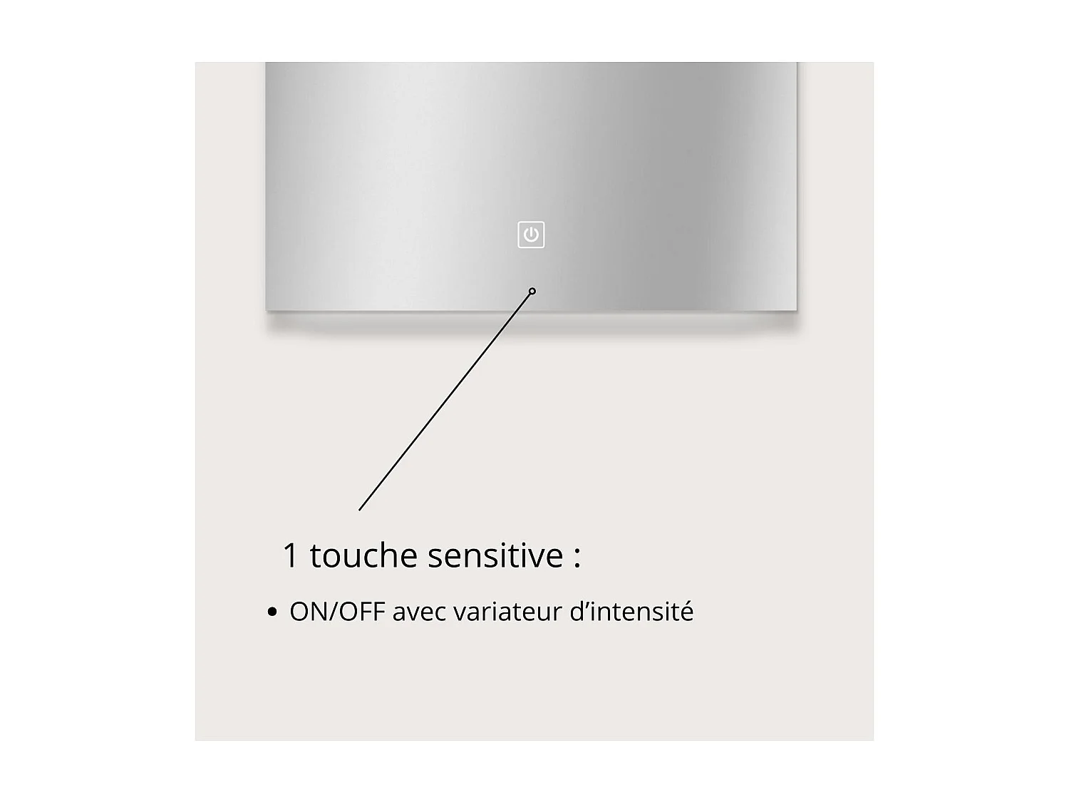 Rechthoekige LED-spiegel L60/80cm met dimmer NOVA LUX