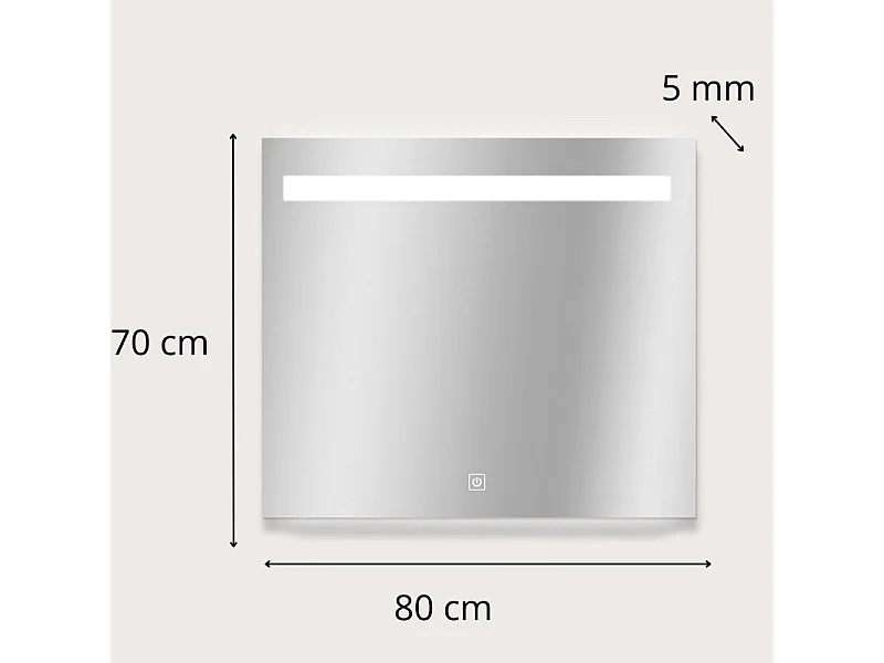 Specchio rettangolare LED L60/80cm con dimmer NOVA LUX
