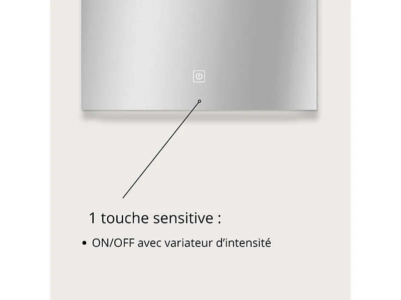 Specchio rettangolare LED L60/80cm con dimmer NOVA LUX