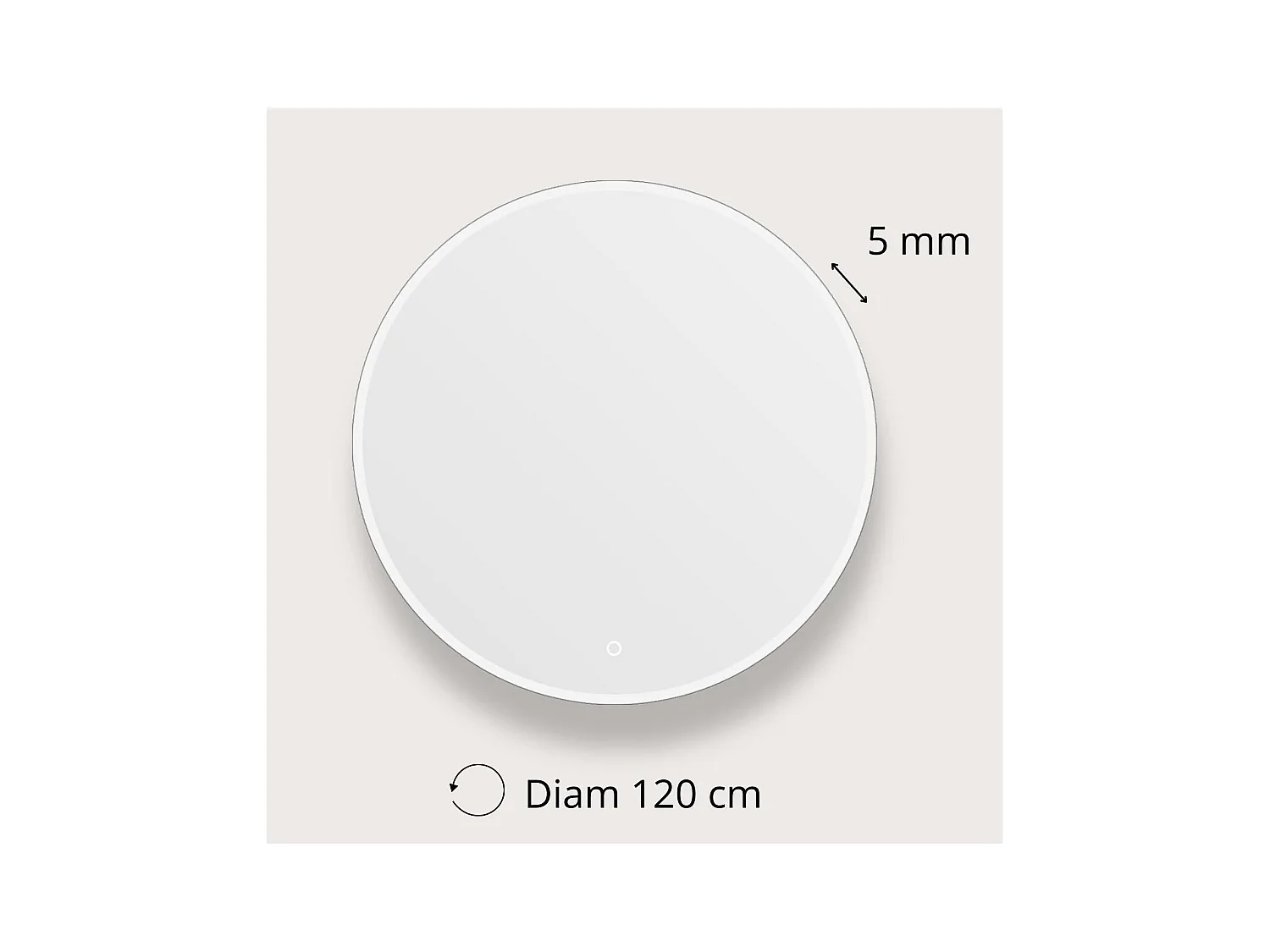 Miroir LED rond D60/70/80cm avec cadre rétro-éclairé