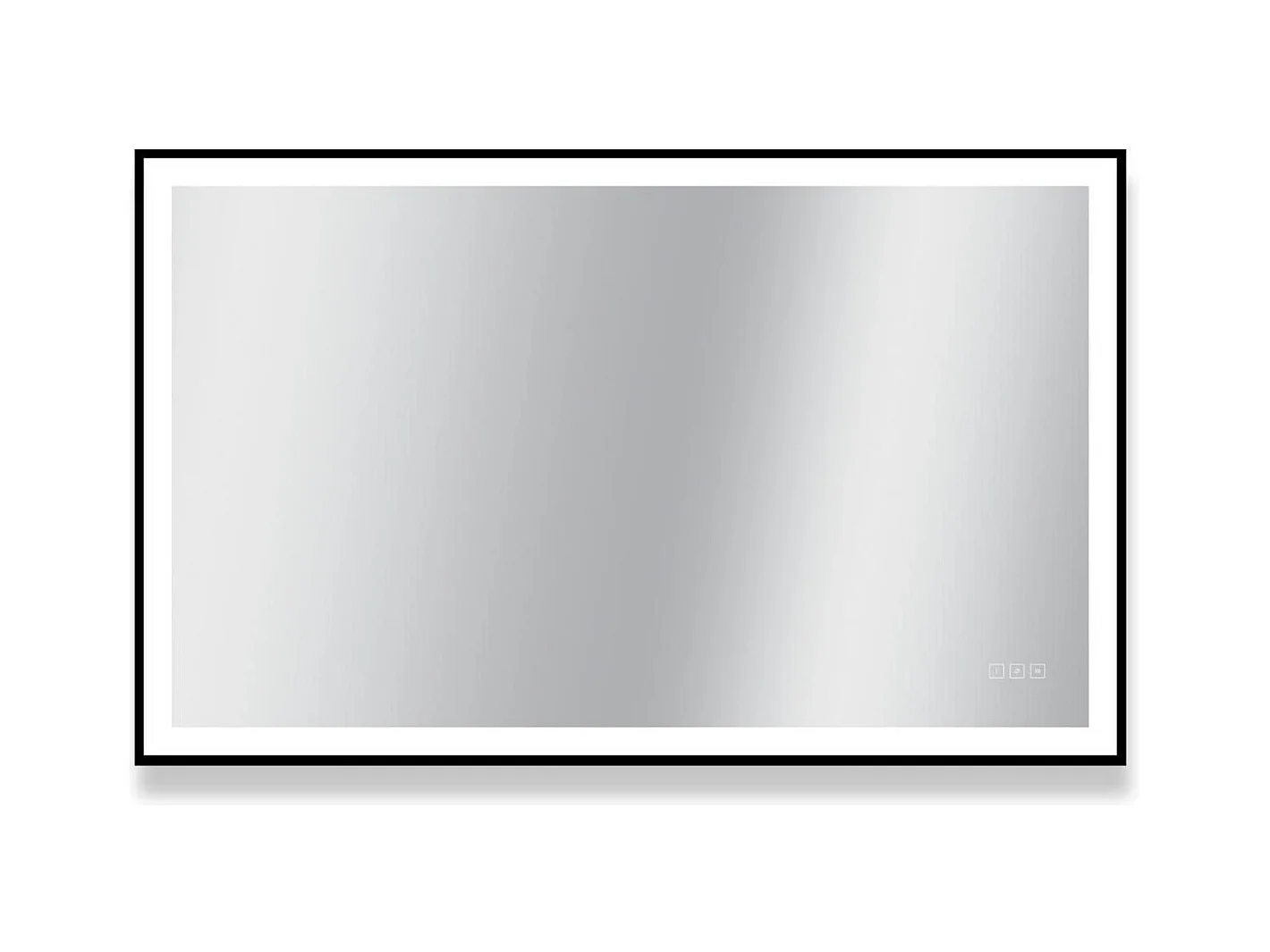 Rechteckiger LED-Spiegel L60/80/120cm mit schwarzem Aluminiumrahmen VELUNA