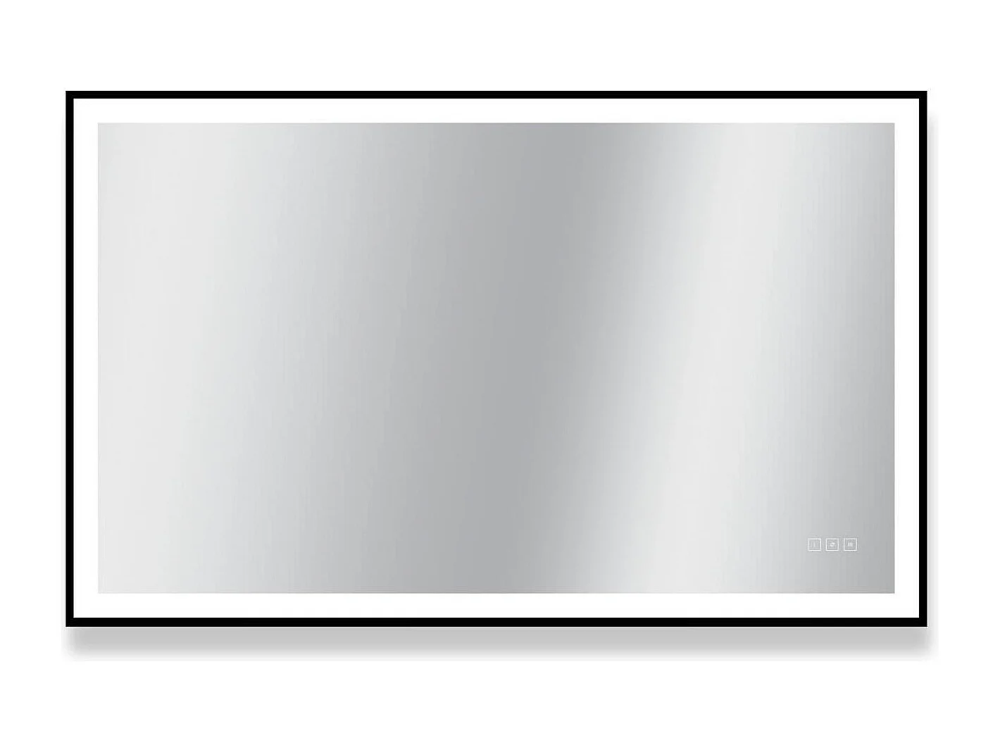 Rechthoekige LED-spiegel L60/80/120cm met zwart aluminium frame VELUNA