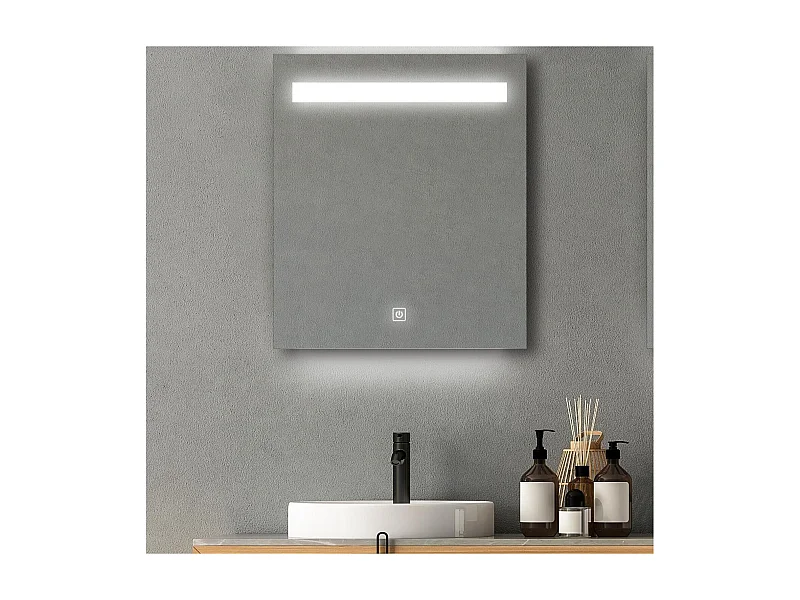 Rechthoekige LED-spiegel L60/80cm met dimmer NOVA LUX