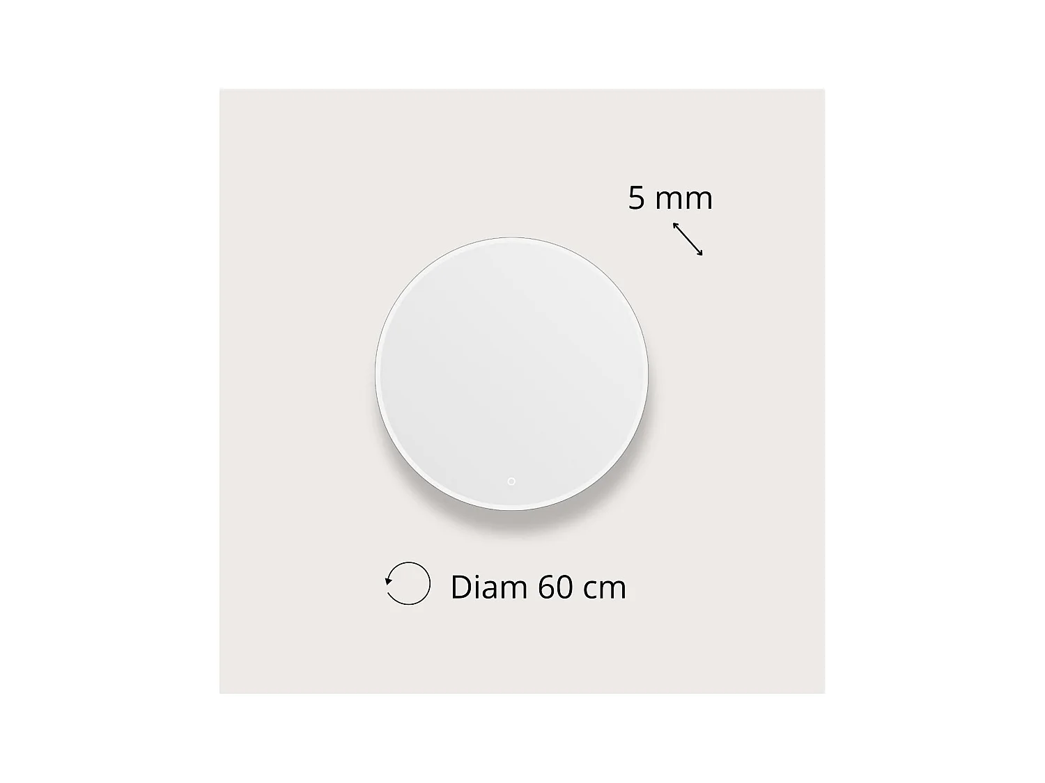 Runder LED-Spiegel D60/70/80cm mit hinterleuchtetem Rahmen ORAYA