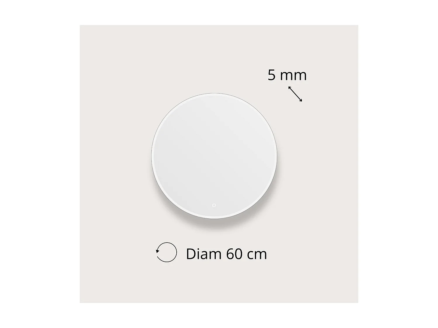 Ronde LED-spiegel D60/70/80cm met verlicht frame ORAYA