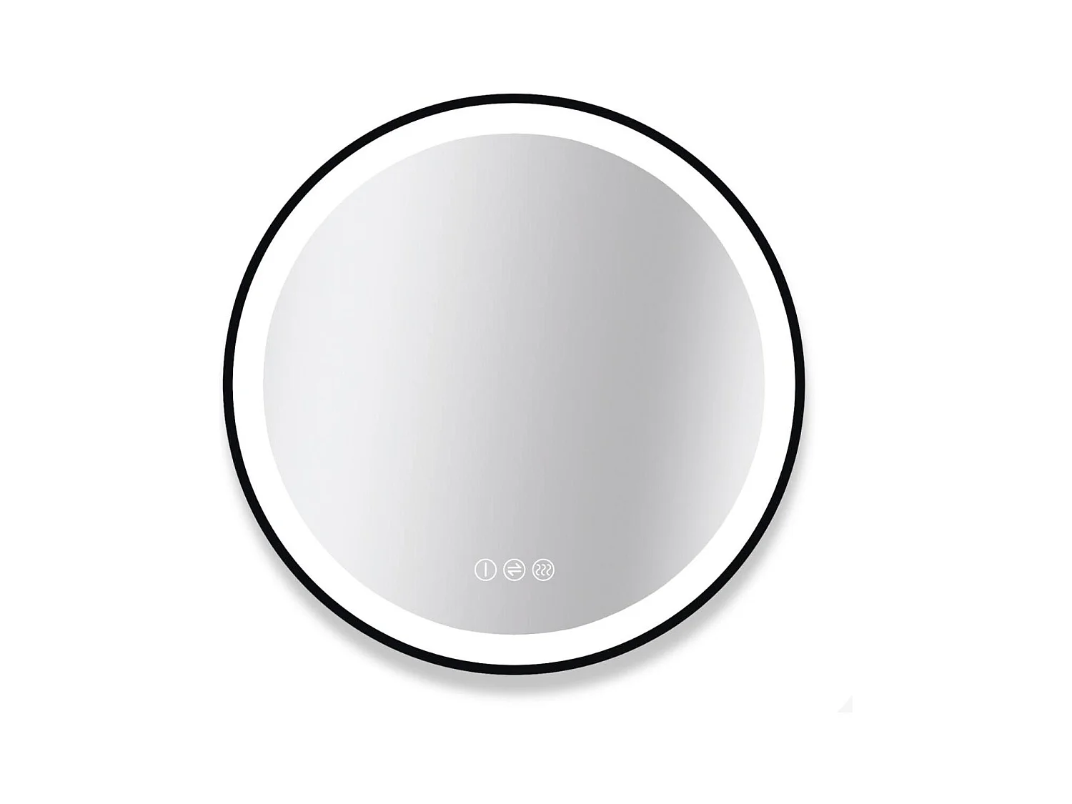 Runder LED-Spiegel D60/120cm mit schwarzem Aluminiumrahmen AUREYA