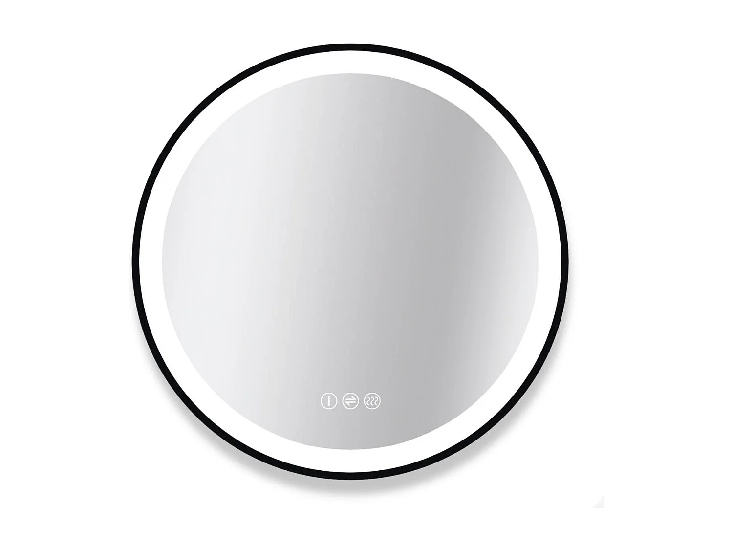 Ronde LED-spiegel D60/120cm met zwart aluminium frame AUREYA