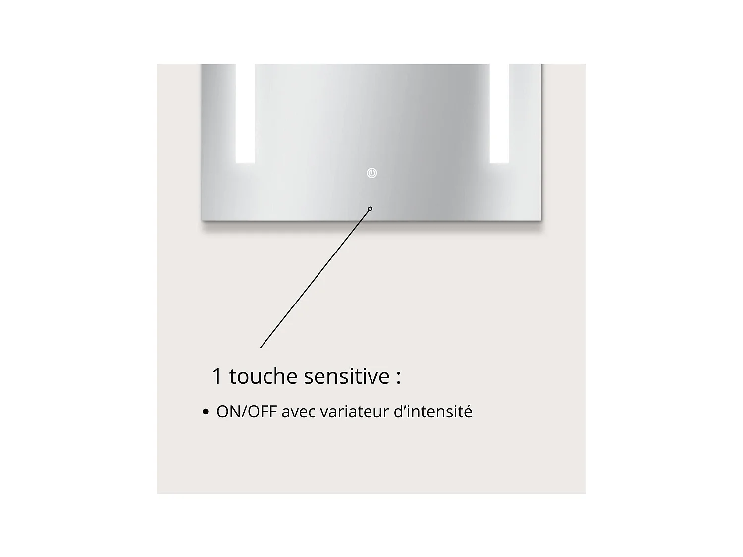 Rechteckiger LED-Spiegel L60/80cm Seitenbeleuchtung LUMENA