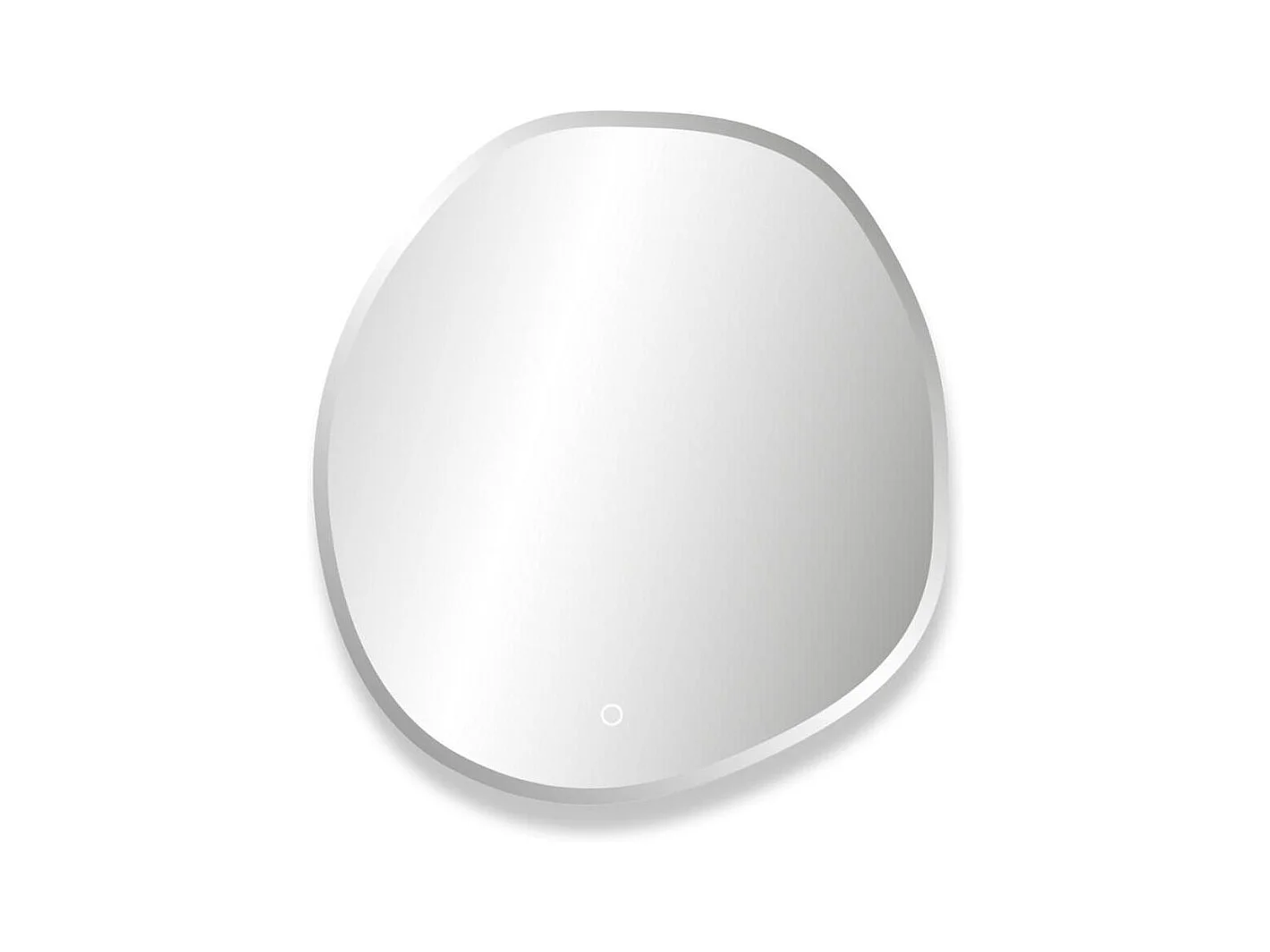 FLUEA Organischer LED-Spiegel D60/80cm mit abgeschrägten Kanten