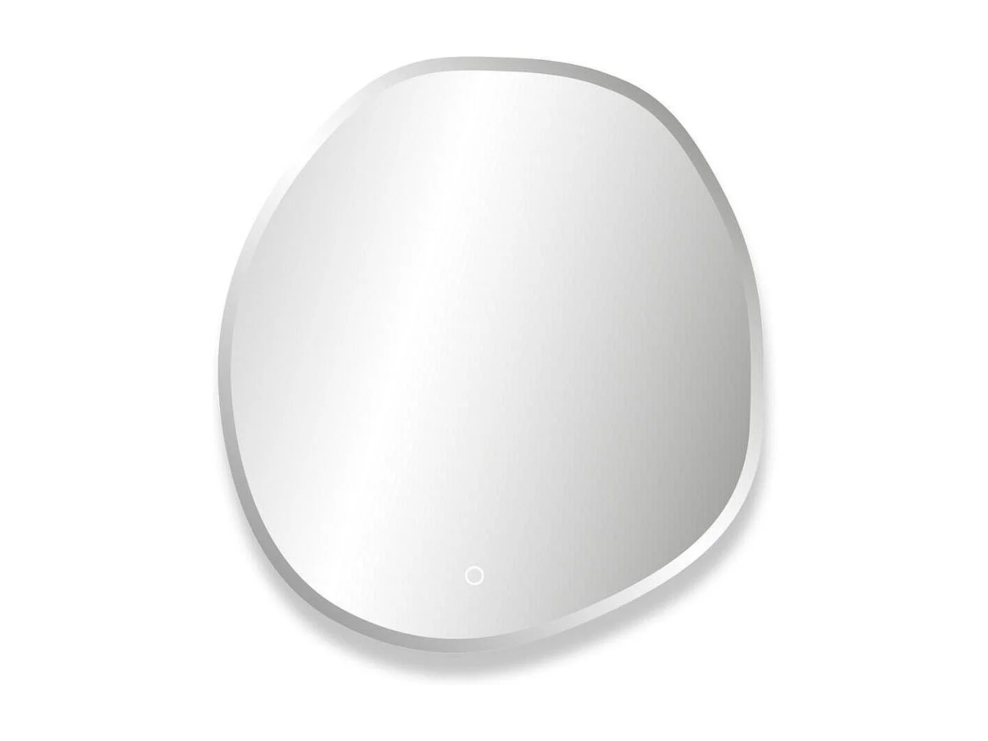 Specchio LED organico FLUEA D60/80cm con bordi smussati