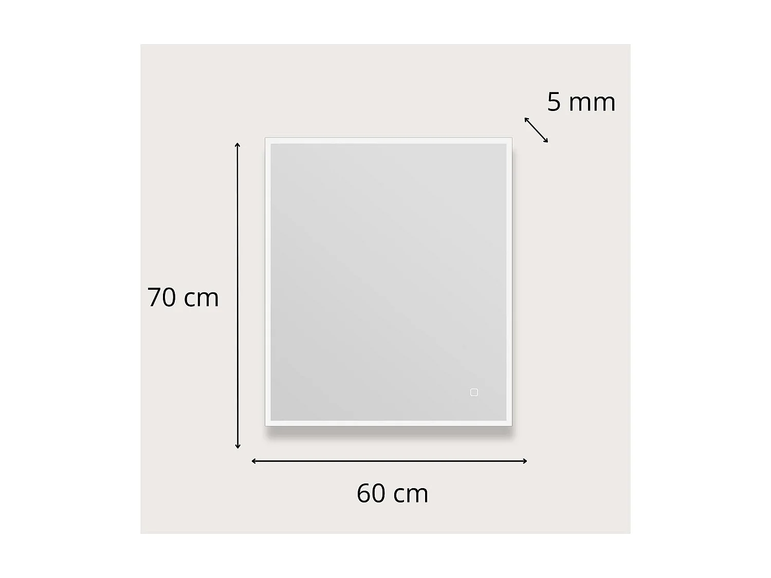 Specchio rettangolare LED L60/80cm cornice retroilluminata ECLIPS