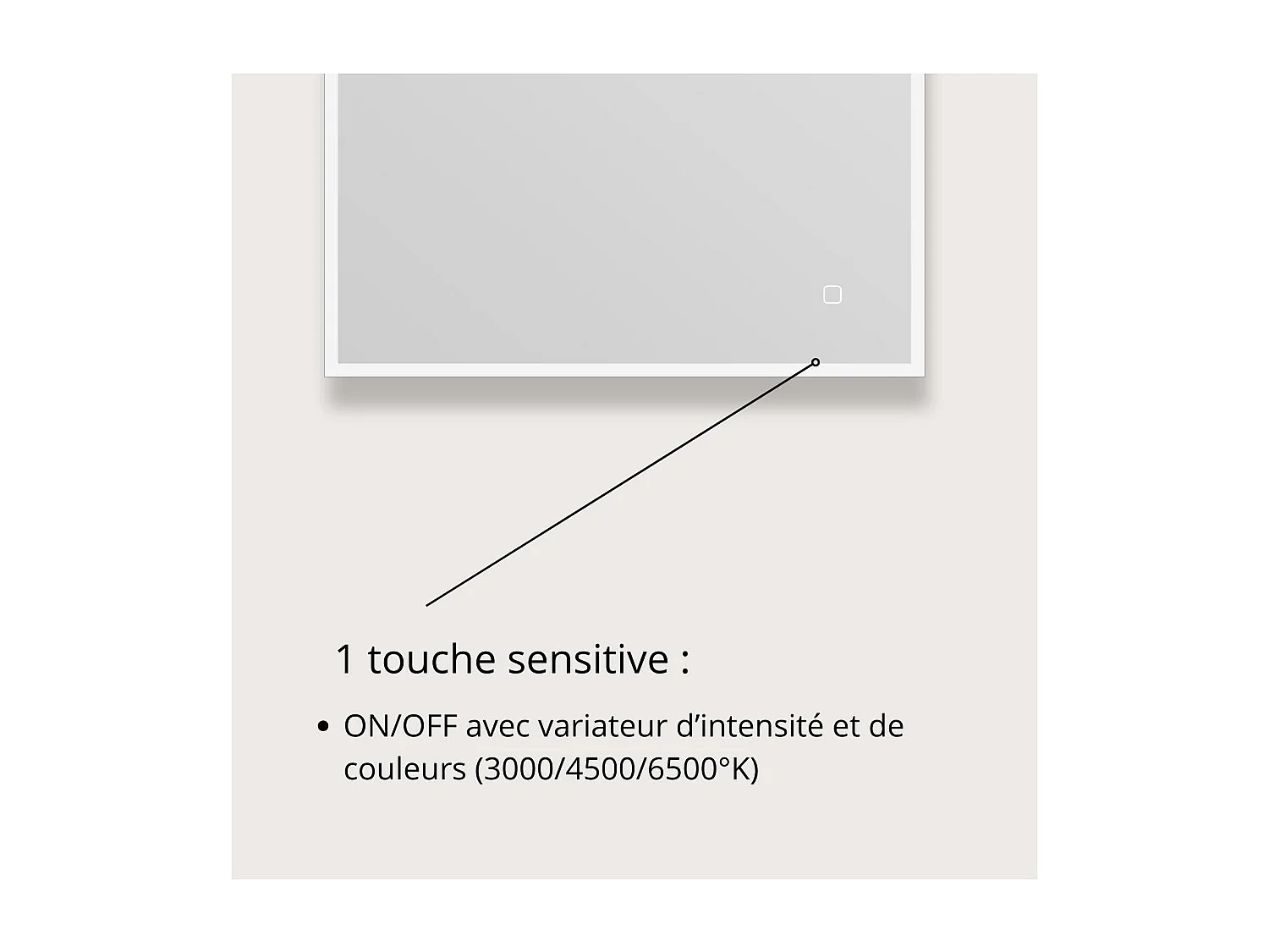 Specchio rettangolare LED L60/80cm cornice retroilluminata ECLIPS