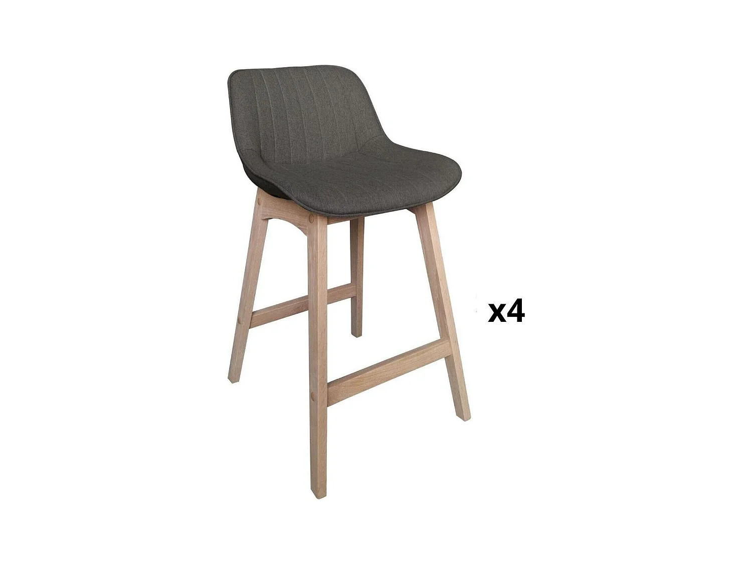 Lot de chaises d'îlot et bar en chêne et assise tissu H65cm