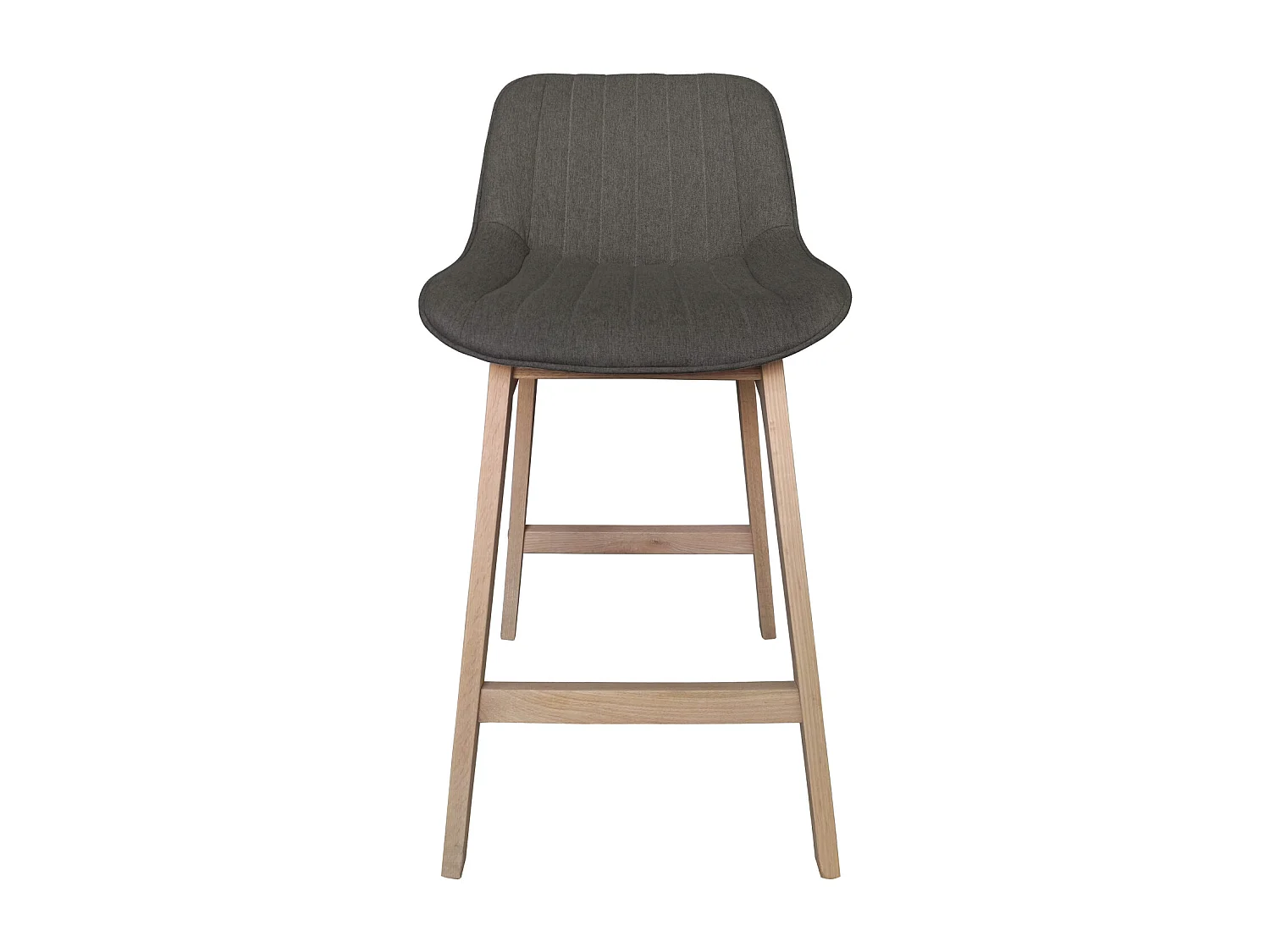 Set van eikenhouten eiland- en barstoelen met een 65 cm MELLOW stoffen zitting