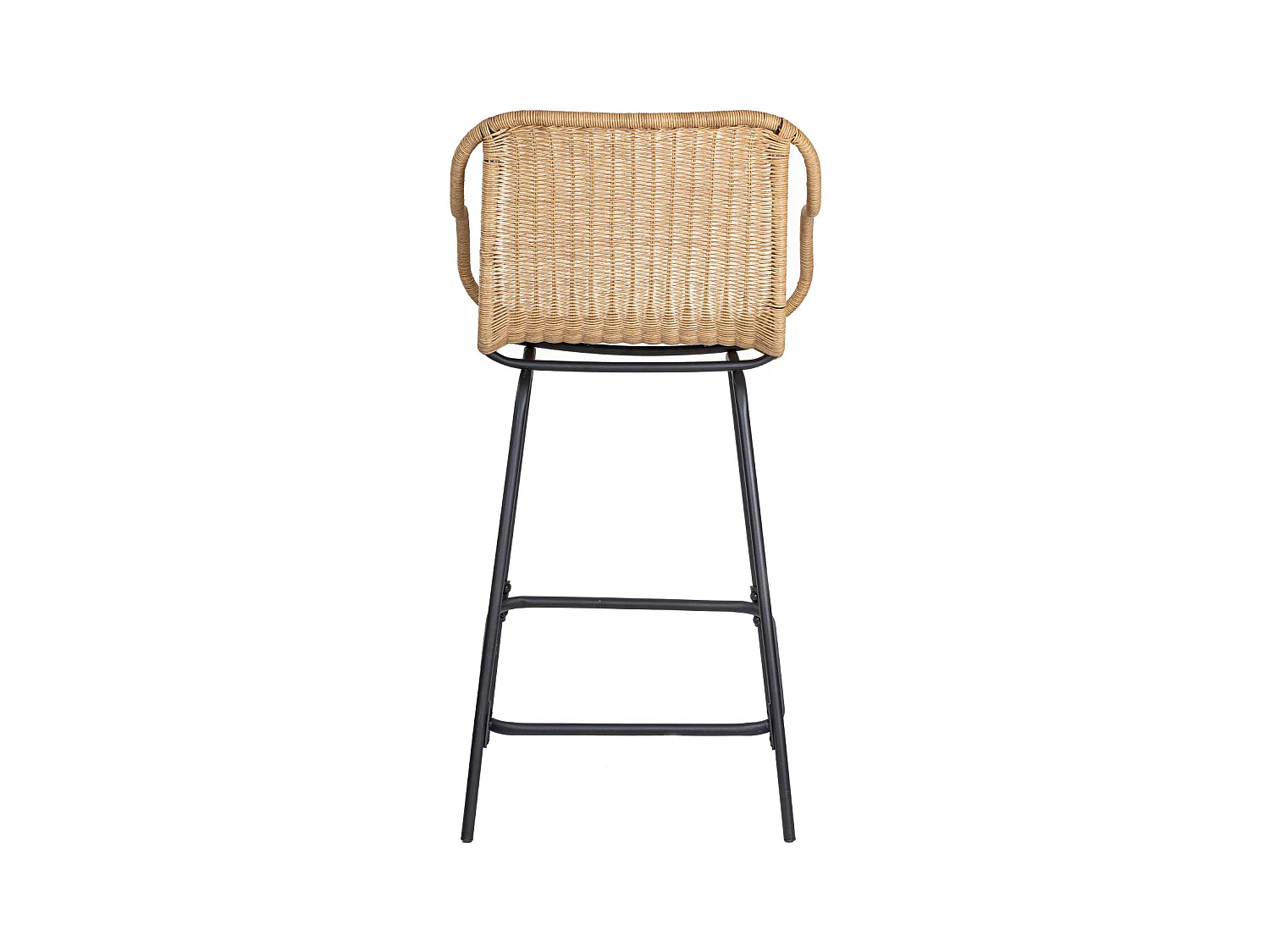 Set di sedie da bar e da isola in metallo con seduta in rattan 65 cm MOOREA