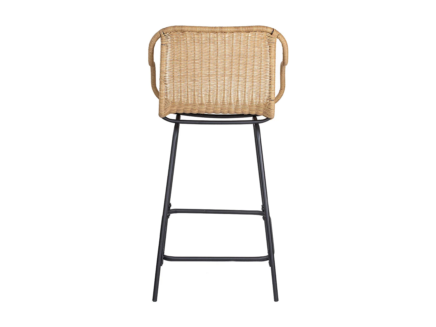 Set metalen eiland- en barstoelen met rotan zitting 65cm MOOREA