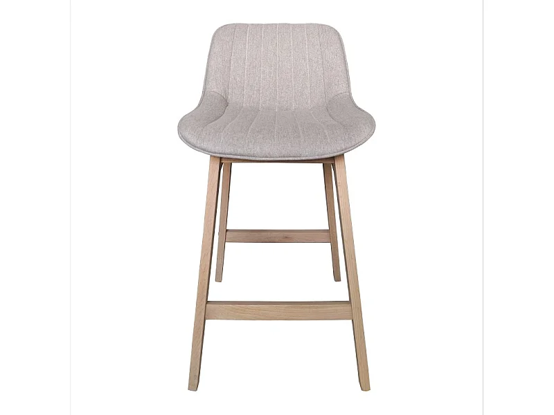 Conjunto de ilha e cadeiras de bar em carvalho com assento em tecido MELLOW de 65 cm