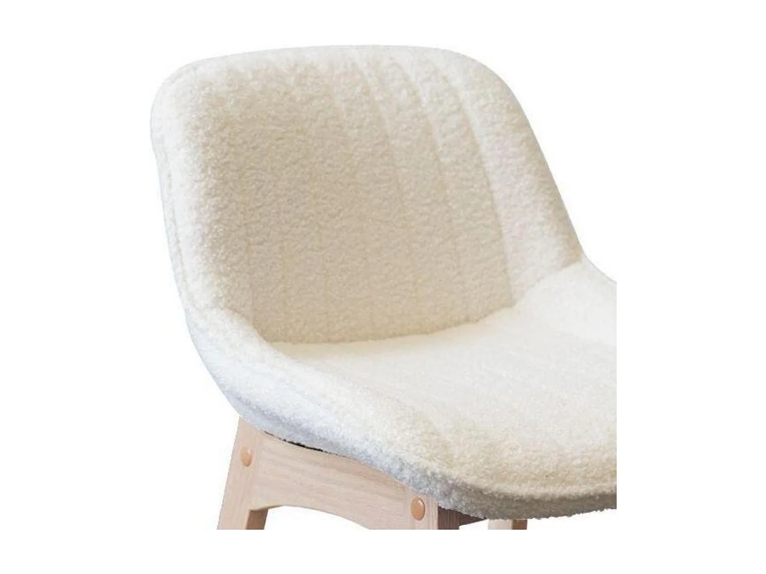 Set di sedie da bar e da isola in rovere con seduta in tessuto spugna MILK da 65 cm