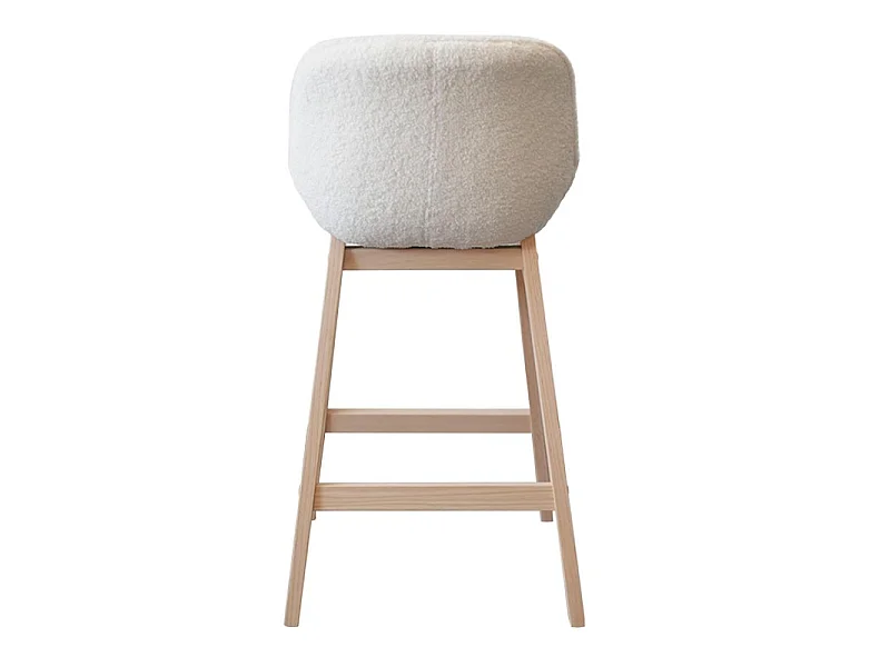 Lot de chaises MILK d'îlot et bar en chêne et assise tissu bouclette 65cm