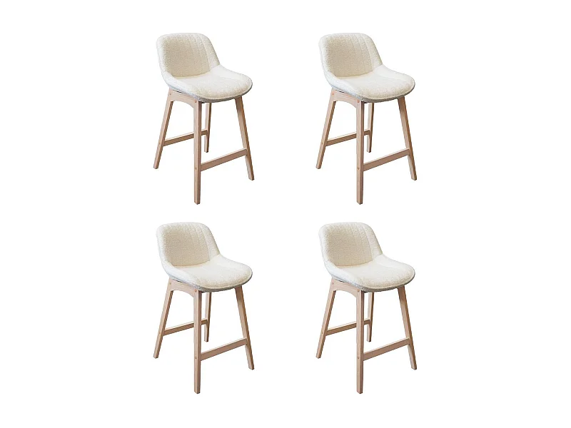Set aus Insel- und Barstühlen aus Eiche mit 65 cm Sitzfläche aus MILK-Frottee